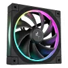 120 mm PC ventiliatorius DeepCool FL12 3-in-1 Juoda, 120×25 mm, 2150 RPM, Fluid Dynamic Bearing, PWM, 55 CFM, 32 dB, 3 vnt. pakuotė