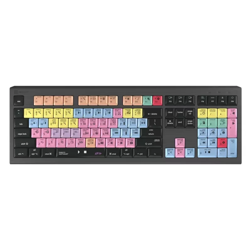 “Logickeyboard ASTRA 2” klaviatūra USB AZERTY anglų kalba juoda viso dydžio 104 klavišai