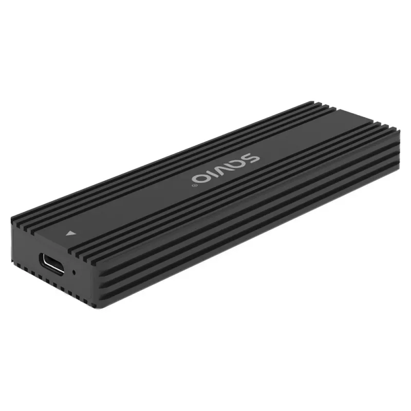 SSD dėklas SAVIO AK-84 juodas M.2 diskams, USB 10 Gbit/s (Type-A / Type-C), aliuminis + ABS