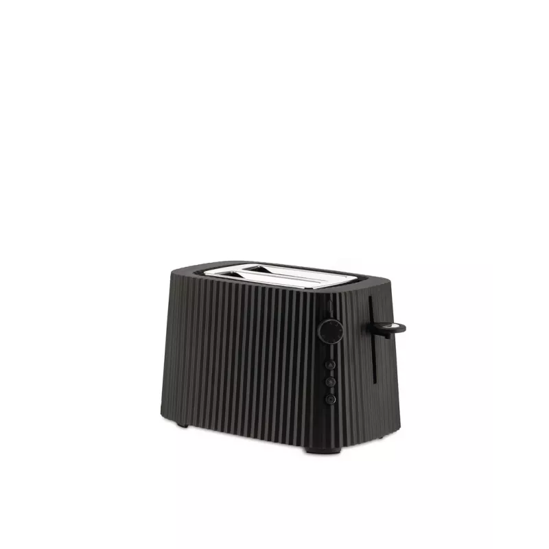 Skrudintuvas Alessi MDL08B juodas — Plissé dizainas, 6 skrudinimo nustatymai, riestainių / atšildymo / pakaitinimo funkcijos, 340×185×250 mm