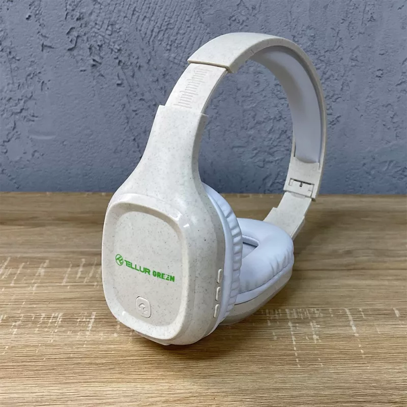 Ausinės Tellur Green Bluetooth ant ausies Pulse sulankstomos kreminės TLL511441