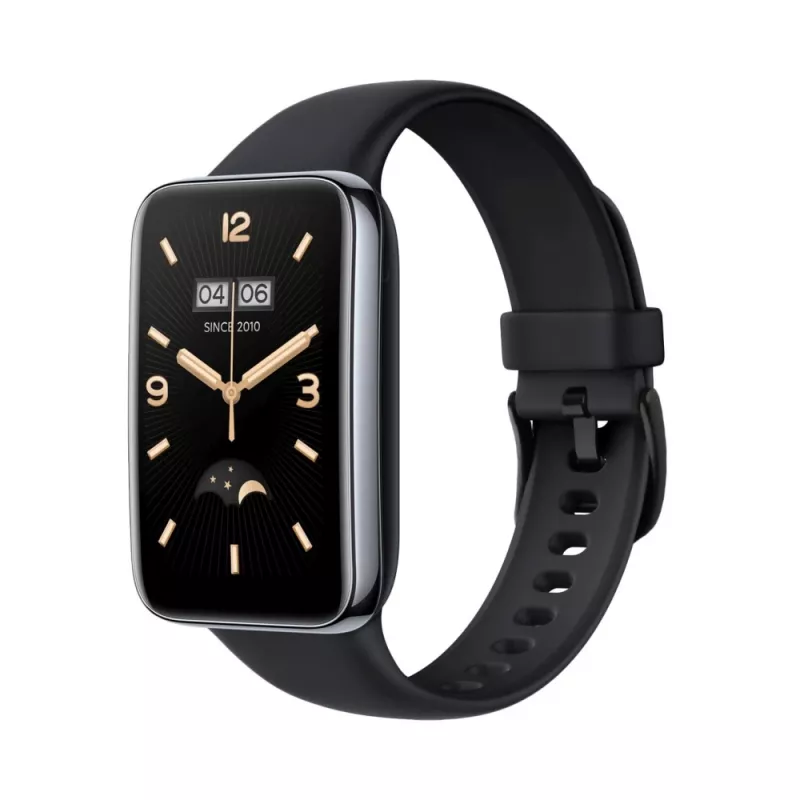 Silikoninis dirželis FIXED, skirtas Xiaomi Mi Smart Band 7 Pro — juodas, reguliuojamas, atsparus vandeniui