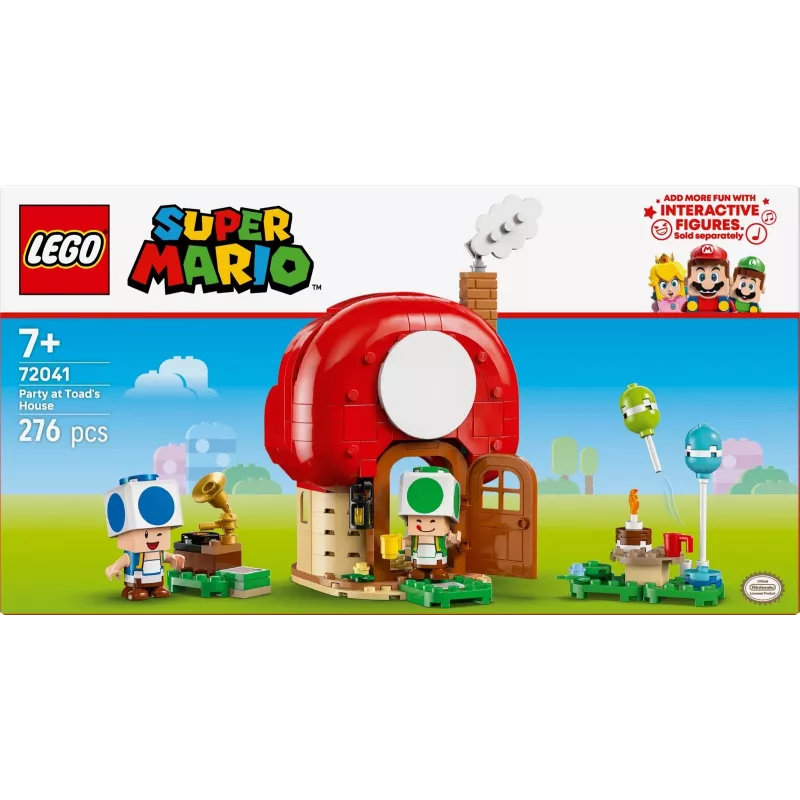 Konstruktorius LEGO Super Mario Vakarėlis Toado namelyje rinkinys 72041 su interaktyviomis žaidimo funkcijomis