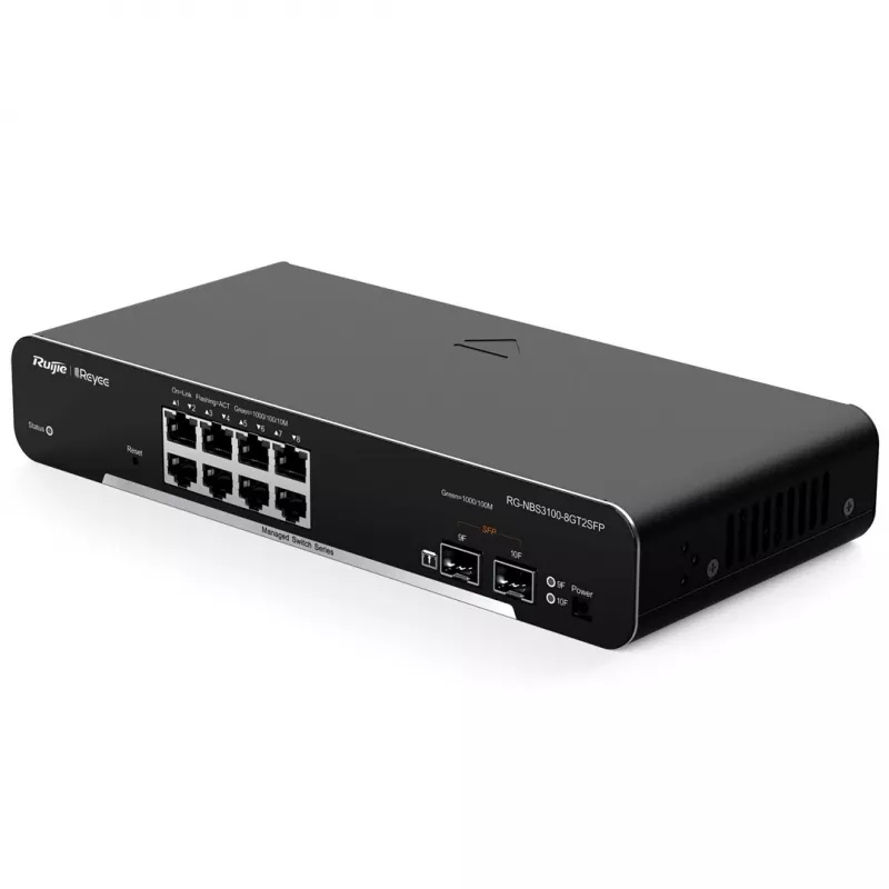 Ruijie Networks RG-NBS3100-8GT2SFP tinklo komutatorius valdomas L2 Gigabit Ethernet (10/100/1000) juodas