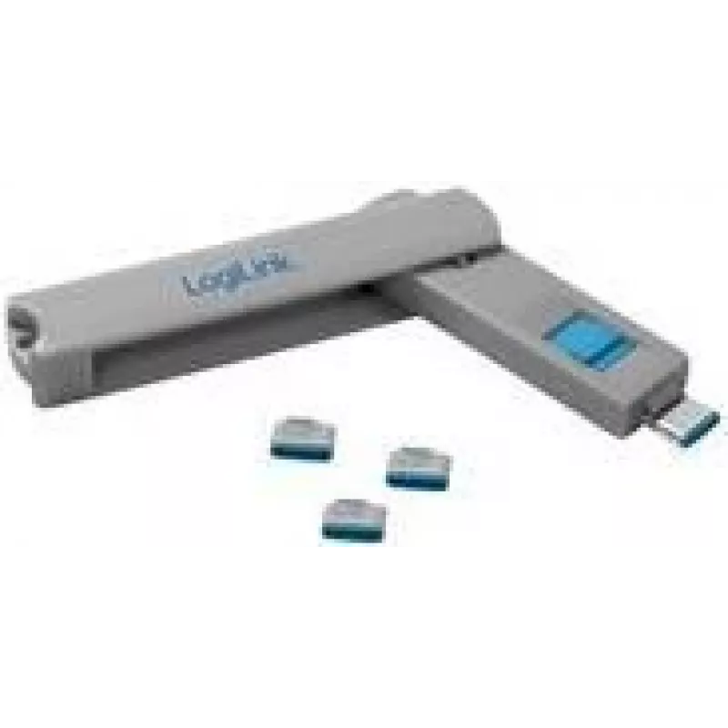 LOGILINK AU0052 USB-C prievado blokatorius, 1 raktas ir 4 užraktai