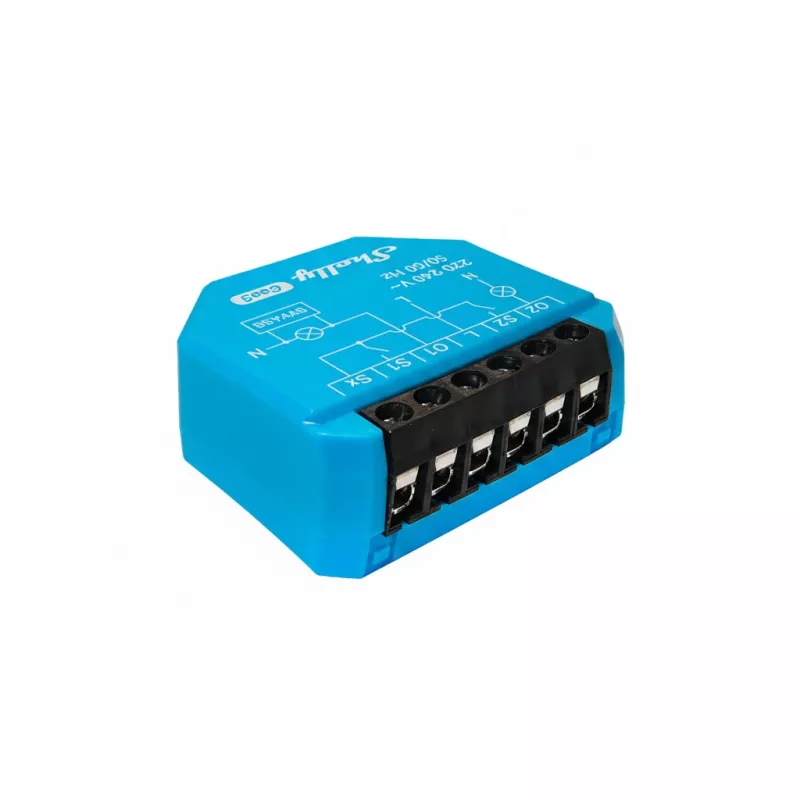 Ant DIN bėgelio montuojamas dviejų relių modulis Shelly 2L Gen3, 2 kanalai, Wi‑Fi / Bluetooth, 220–240 V kintamoji srovė, 50 Hz, plastikinis korpusas