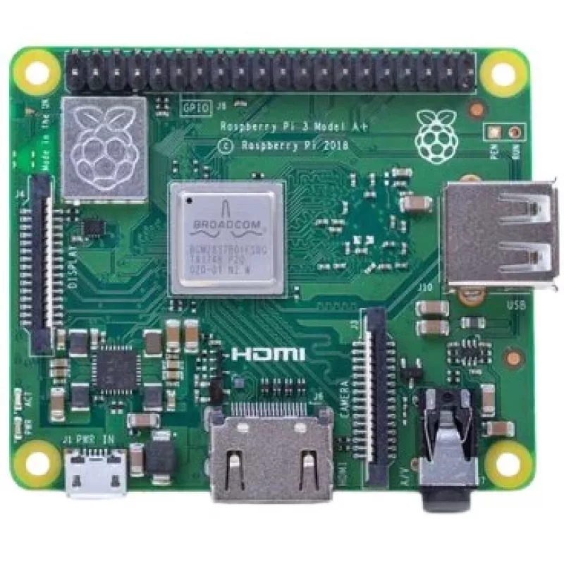 Raspberry Pi 3 Model A+ - Vienplokštis kompiuteris - Broadcom BCM2837B0 / 1,4 GHz - RAM 512MB - 802,11a/b/g/n/ac, Bluetooth 4,2 (Raspberry Pi 3 Model A+)