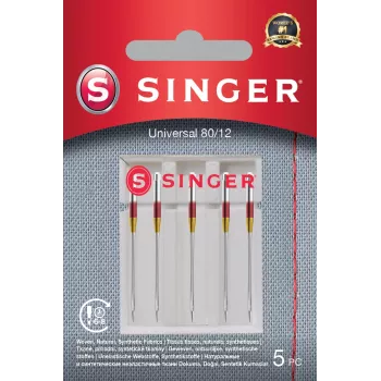 SINGER siuvimo adatų rinkinys Universal 80/12, skirtas austiems audiniams, 5 vnt.