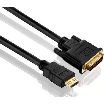 Purelink PureInstall PI3000 - vaizdo kabelis - Single Link - HDMI / DVI - 28 AWG - HDMI, 19 kontaktų (M) - DVI-D (M) - 1,5 m - triguba izoliacija - juoda (PI3000-015)