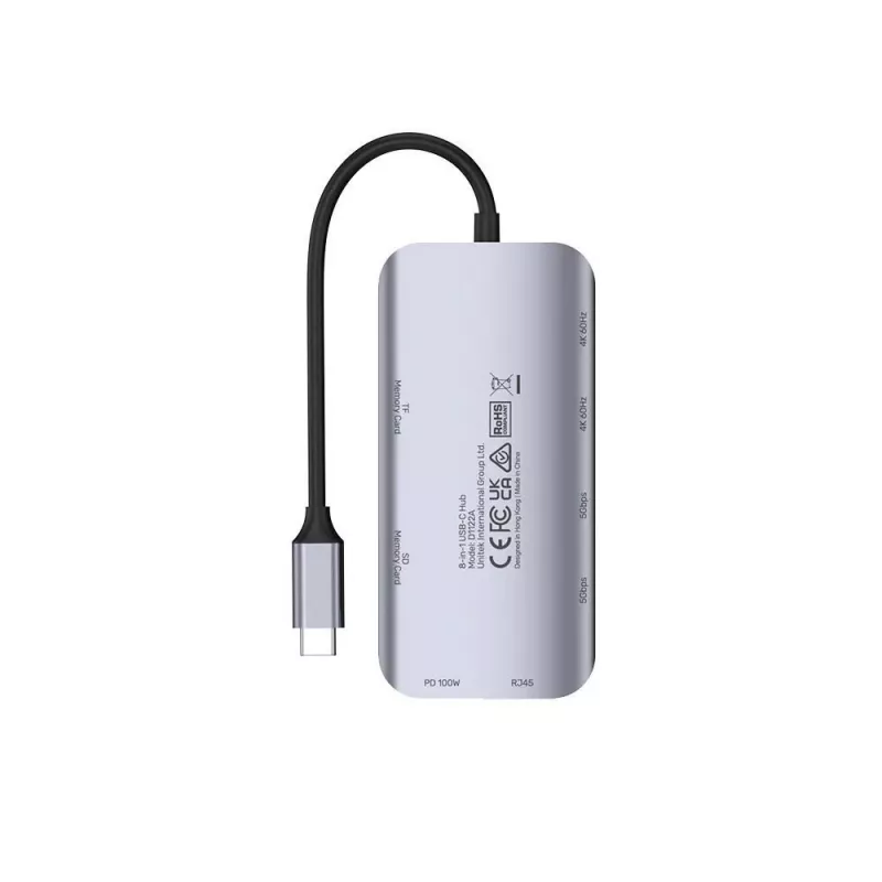 USB-C šakotuvas Unitek D1122A01 su 2x HDMI 4K ir 100W maitinimo tiekimu