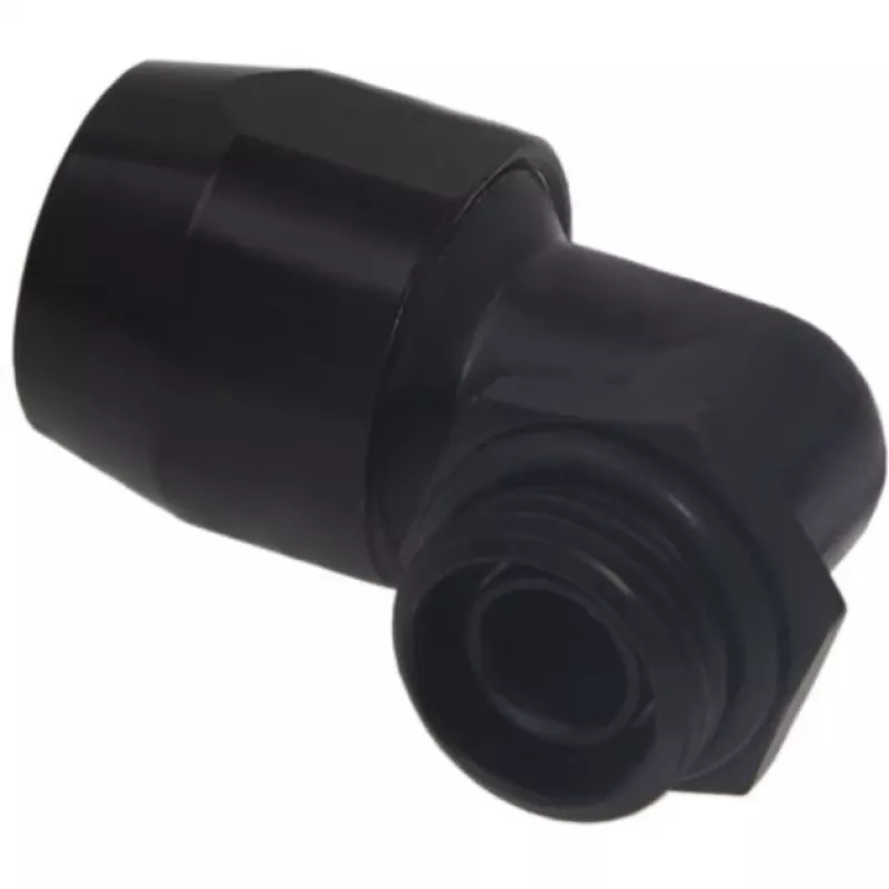 Alphacool HF įsukama jungtis TPV Metal - 90° pasukama 12,7/7,6 mm - juoda (17455)