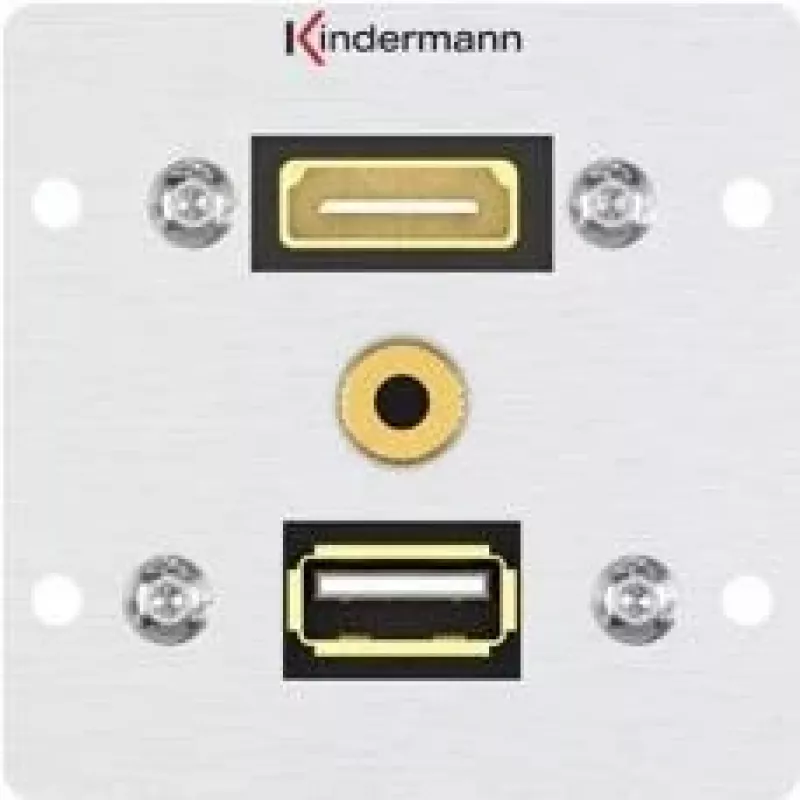 Kištukinis lizdas HDMI + USB A + 3,5 mm Kindermann 7444000547
