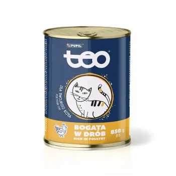 TEO, daug paukštienos – šlapias kačių maistas – 850g
