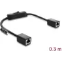 DELOCK RJ45 kabelis Cat.6 F/UTP 0,3 m su įmontuotu jungikliu, mėlynas į mėlyną