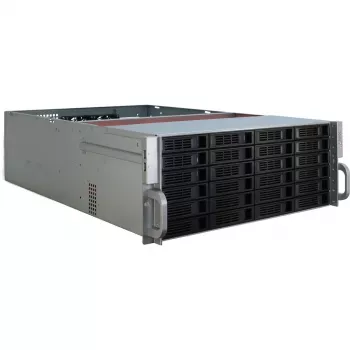 Serverio korpusas Inter-Tech 4U-4424 stovo, juodas, sidabrinis