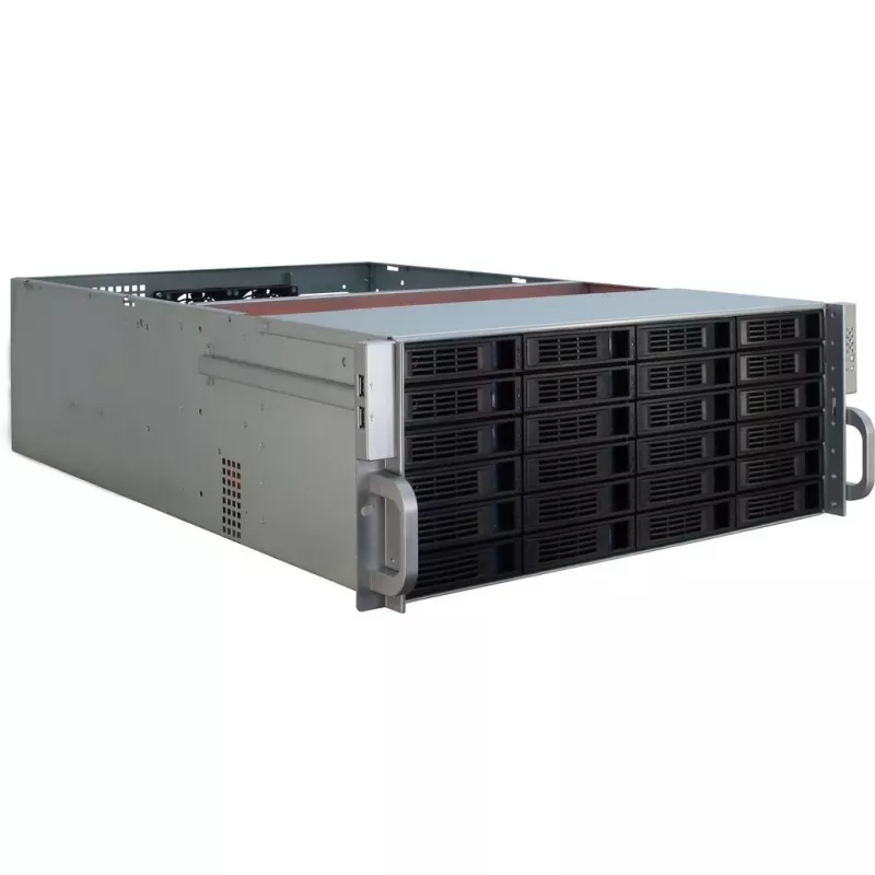 Serverio korpusas Inter-Tech 4U-4424 stovo, juodas, sidabrinis