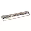 Tripp N254-048-SH-6A 48 prievadų 1 HE stelažinis montavimas ekranuotas Cat6a STP Feed-Through skirstomasis skydas - RJ45 Ethernet - TAA - 10 Gigabit Ethernet - RJ-45 - Cat6a - sidabrinis - baltas - stelažinis