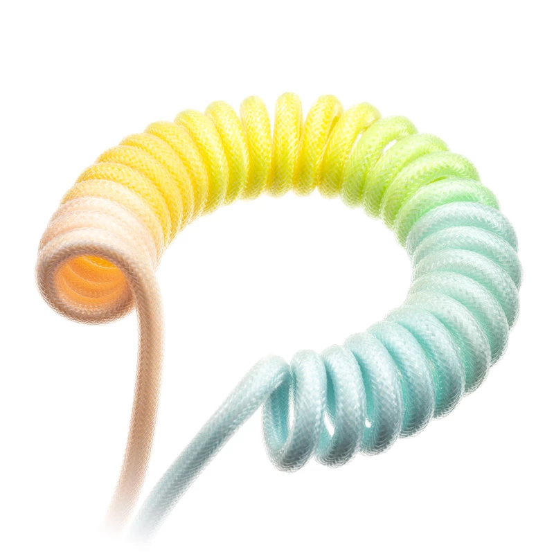 Ducky Premicord Cotton Candy suvyniotas laidas, USB Type-C į Type-A - 1.8m