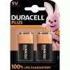 Baterija Duracell Plus 9V (MN1604) — 2 vnt. pakuotė, 0,102 kg bendras svoris