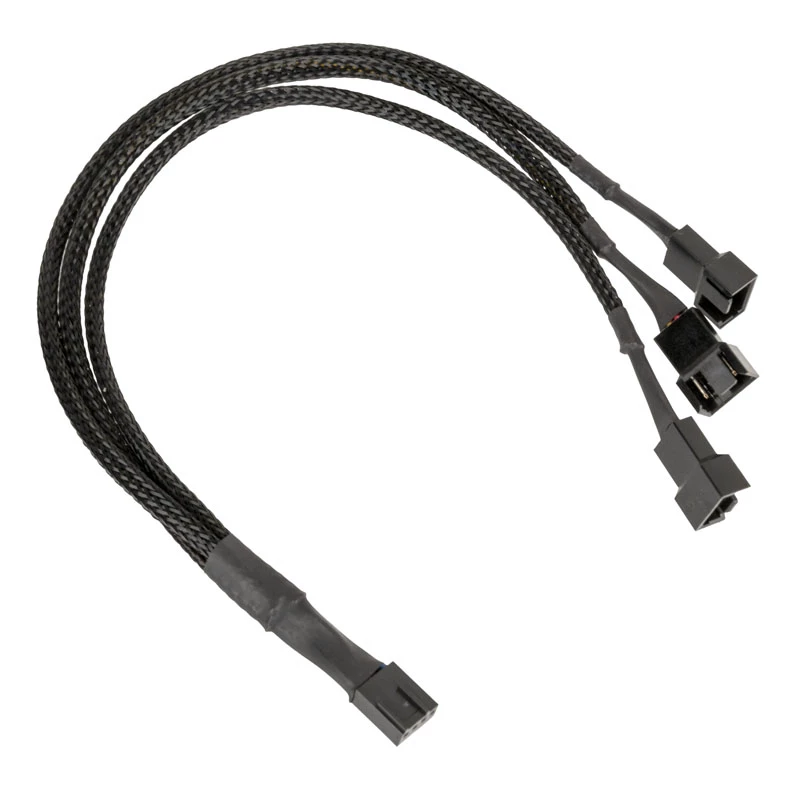 PWM ventiliatoriaus skirstytuvo kabelis Kolink PGW-AC-KOL-112 — 1-į-3, 35 cm pintas, juodas