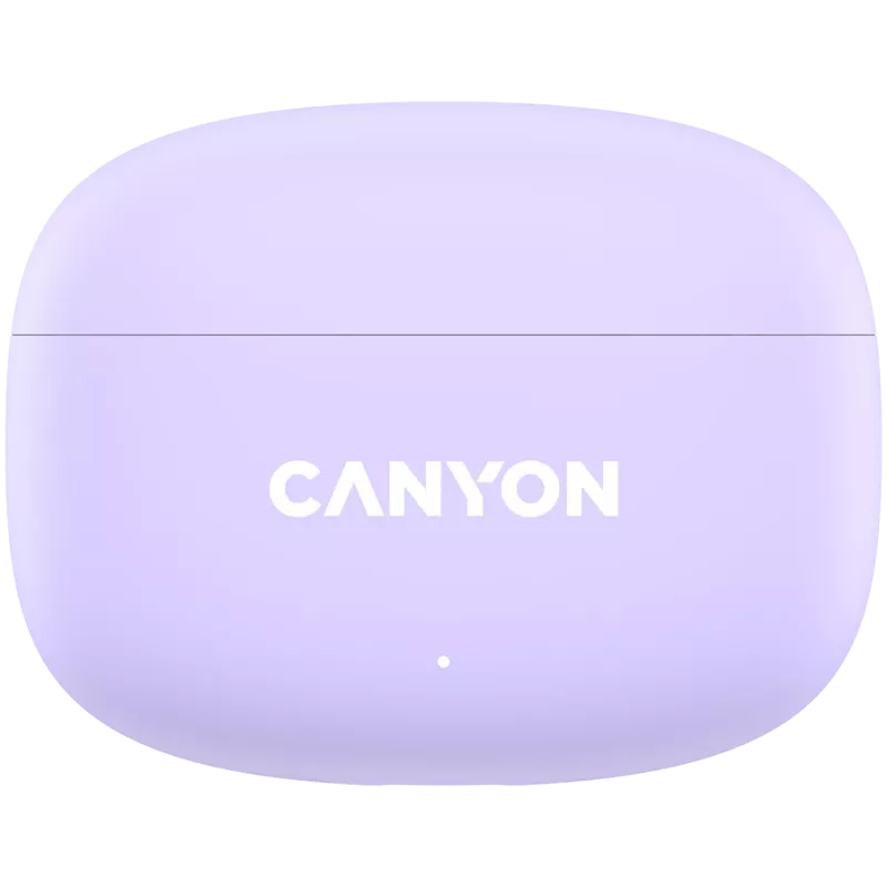 Canyon TWS-9 CNS-TWS9P ausinės – tikrai belaidės – Bluetooth 5.4 – į ausį – 6h + 30h veikimo laikas – USB-C įkrovimo dėklas – jutiklinis valdymas – alyvinė