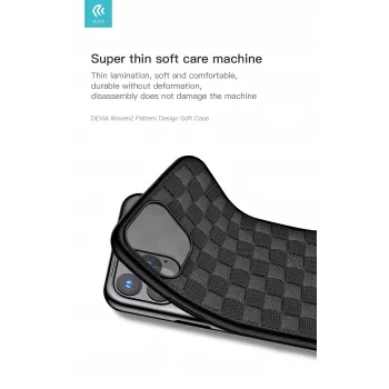 Apsauginis minkštas dėklas Devia Woven2, skirtas iPhone 11 Pro Max, austos tekstūros, juodas