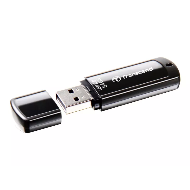 USB atmintinė Transcend JetFlash 350 64GB, USB 2.0, juoda