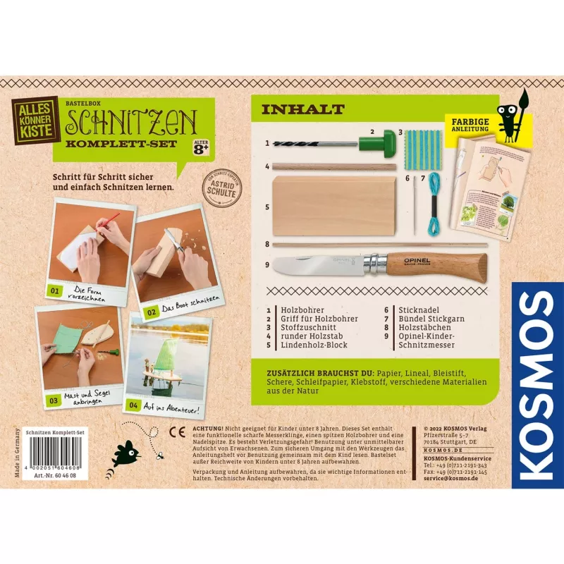 Kosmos Schnitzen Komplett-Set, Eksperimentų rinkinys, 8 metai, Įvairiaspalvis