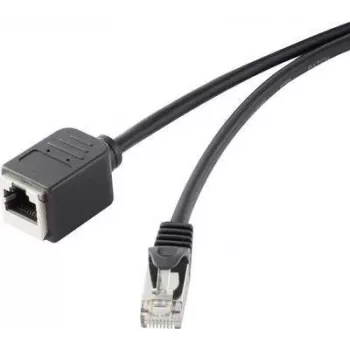 Eterneto ilginimo kabelis Renkforce 1464707 RJ45 Cat 5e 1 m Juodas