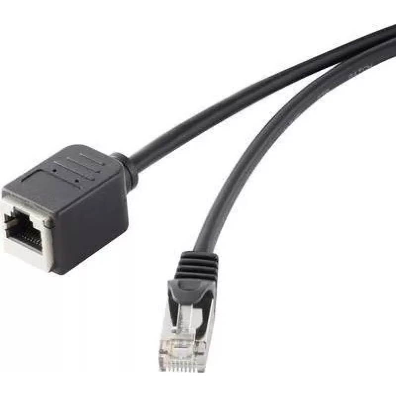 Eterneto ilginimo kabelis Renkforce 1464707 RJ45 Cat 5e 1 m Juodas