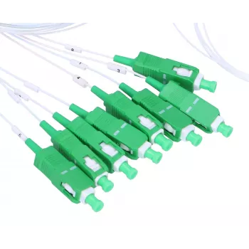 Kabelio skirstytuvas Extralink Splitter 1:8 PLC SC/APC 900um 1.5m Žalia Balta