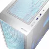 Kompiuterio korpusas LOGIC Dart Pro Midi ARGB baltas — Midi Tower, ATX, 456×200×385 mm, maks. GPU 34 cm, CPU aušintuvo aukštis 155 mm, 3x120mm priekyje + 1x120mm gale, USB 3.0 x2, USB-C x1
