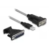 DeLOCK adapteris USB 2.0 Type-A į nuoseklųjį RS-232 D-Sub 9 + D-Sub 25