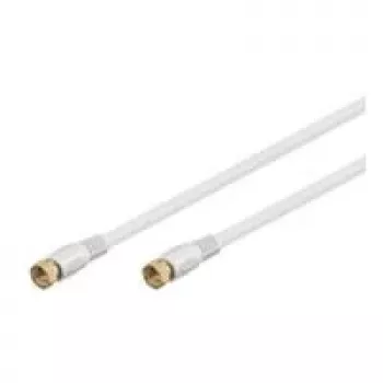 Wentronic Goobay SAT jungiamasis kabelis, 100% ekranuotas, paauksuotas, baltas, 10 m - F kištukas F kištukas (67289)