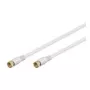 Wentronic Goobay SAT jungiamasis kabelis, 100% ekranuotas, paauksuotas, baltas, 10 m - F kištukas F kištukas (67289)