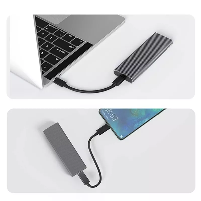 M.2 NVMe SSD korpusas QOLTEC 52630 — USB 3.1 Gen2 10Gb/s, skirtas M.2 NVMe diskams