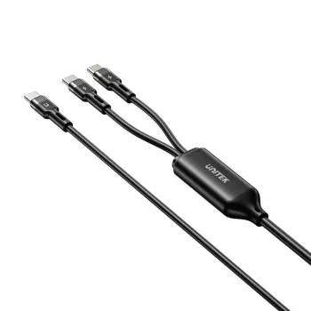 USB-C 2 viename laidas Unitek C14146ABK01 1,8 m, USB-C į USB-C, 100 W PD, juodas