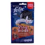 Drėgnas kačių skanėstas maišelyje Felix Play Tubes vištienos ir kepenėlių skonio 50 g — mėsingas suaugusių kačių užkandis, 35 % baltymų, 19,5 % riebalų