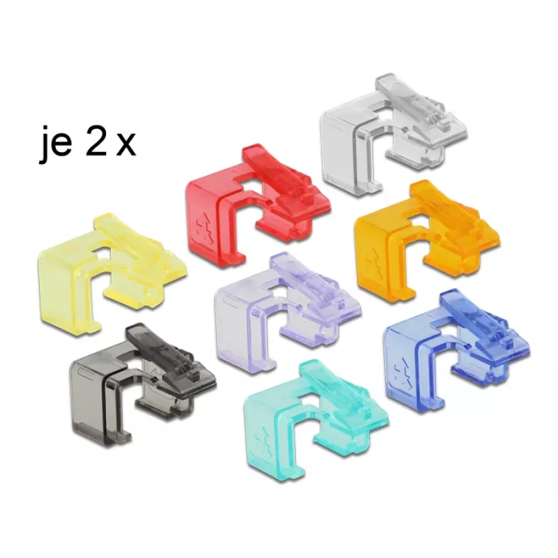 Laido spaustukas DeLOCK 86420 RJ45 Įvairiaspalvis 16 vnt.