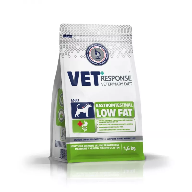 VET RESPONSE Gastrointestinal Low fat - sausas šunų maistas - 1,6 kg