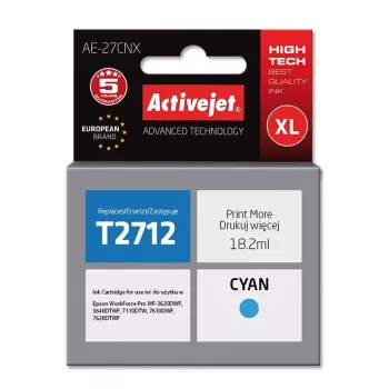 Activejet AE-27CNX rašalas (pakaitalas Epson 27XL T2712; Supreme; 18 ml; žydra)