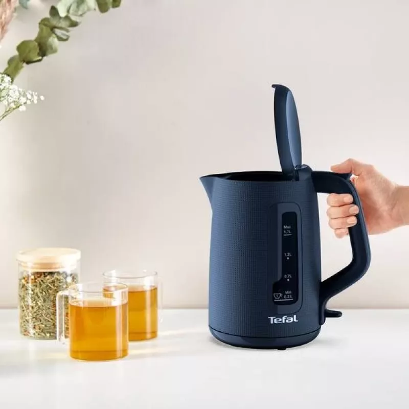 Elektrinis virdulys Tefal KO2M0410 — 1,7 l, 2400 W, mėlynas, vandens lygio indikatorius, antikalkinis filtras