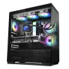 PC korpusas CHRONIX V2 Mid Tower ARGB ventiliatorius x3 juodas