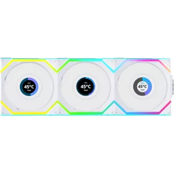Lian Li UNI FAN SL Wireless LCD ARGB 120 mm baltas 3 vnt. rinkinys
