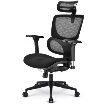 Biuro kėdė Sharkoon OfficePal C40 — juoda, ergonomiškas dizainas, reguliuojamas aukštis