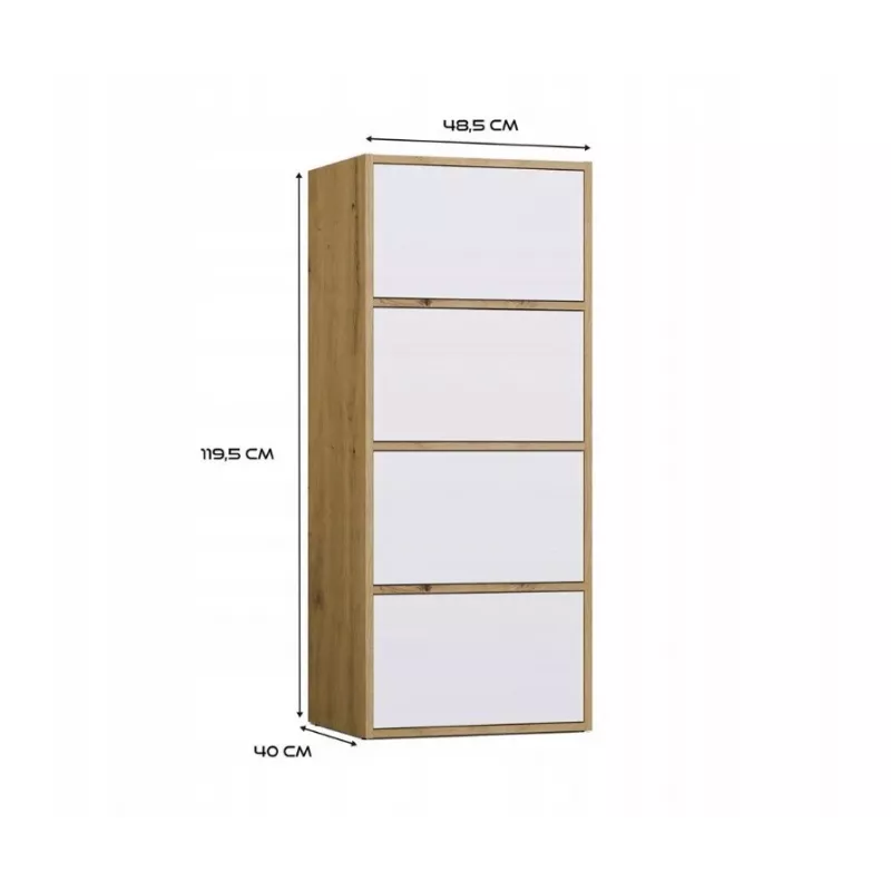 ALMA komoda artisan ąžuolas/baltas