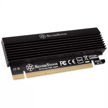M.2 PCIe x4 adapteris su aušintuvu SidabrinėSTONE SST-ECM23 — M.2 NVMe į PCIe x4 (su aktyviu aušinimu)