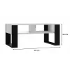Coffee table top e shop MODERN 2P BIEL CZ — rectangular white tabletop, 2 legs