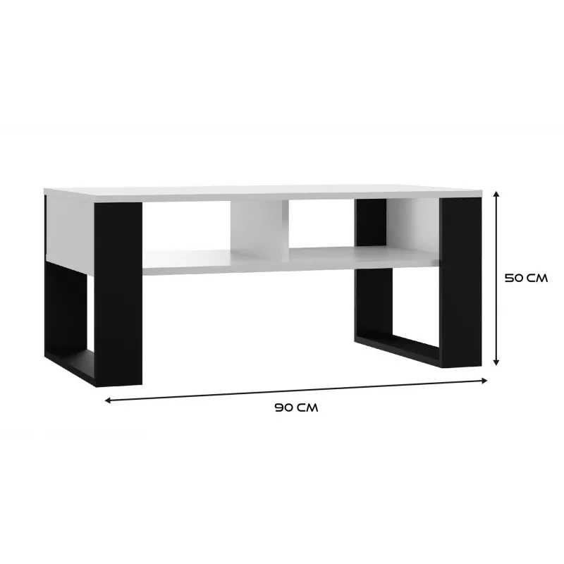 Coffee table top e shop MODERN 2P BIEL CZ — rectangular white tabletop, 2 legs