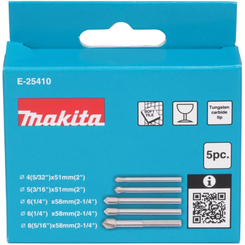 Grąžtų rinkinys Makita E-25410 stiklui ir plytelėms, 5 vnt.